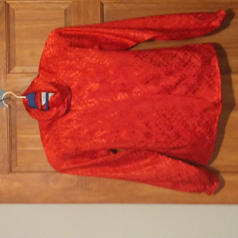 Liz Jordan woman's size 5/6 blouse button down w vertical pleat/ twist neck VTG